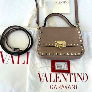 Valentino Rockstud Small Top Handle Handbag
